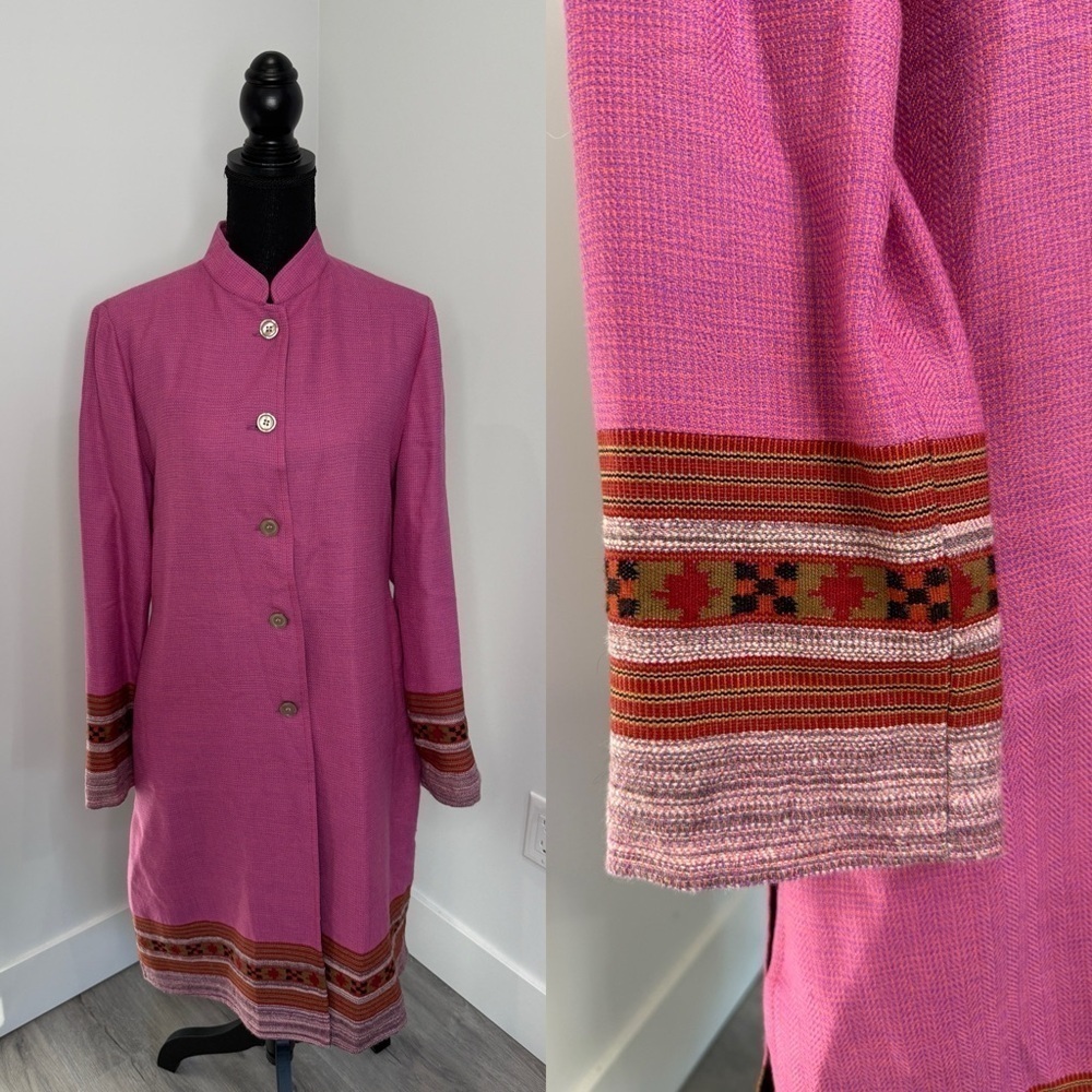 Traditional Indian Pink Button Up Long Sleeve with Pockets Outfit (42)